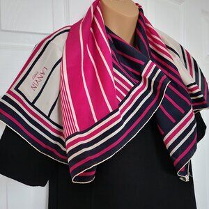 LANVIN PARIS VINTAGE 100% SILK WOMAN SQUARE SCARF GEOMETRIC DESIGN
